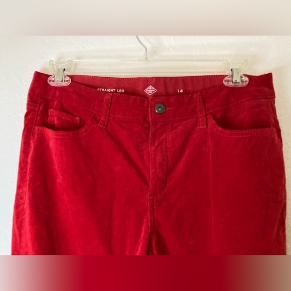EUC St. John's Bay Straight Leg Corduroy Pants Red size 14 - Picture 3 of 5